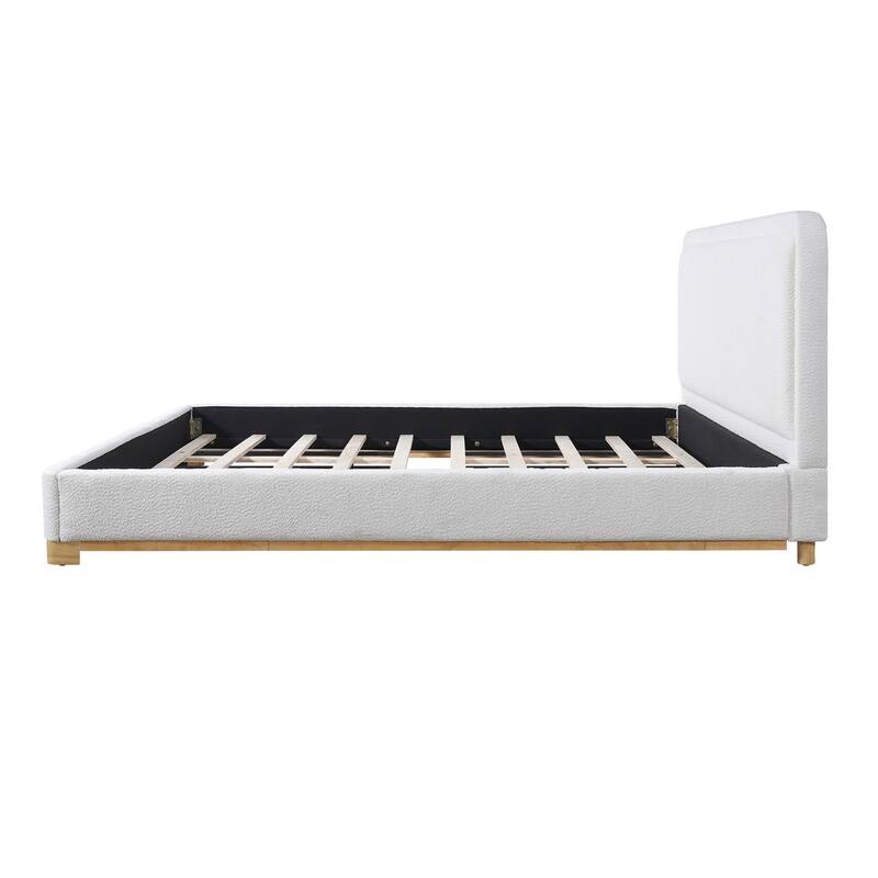 Christopher Knight Home - Lysander Boucle Upholstered Bed with Curved Headboard