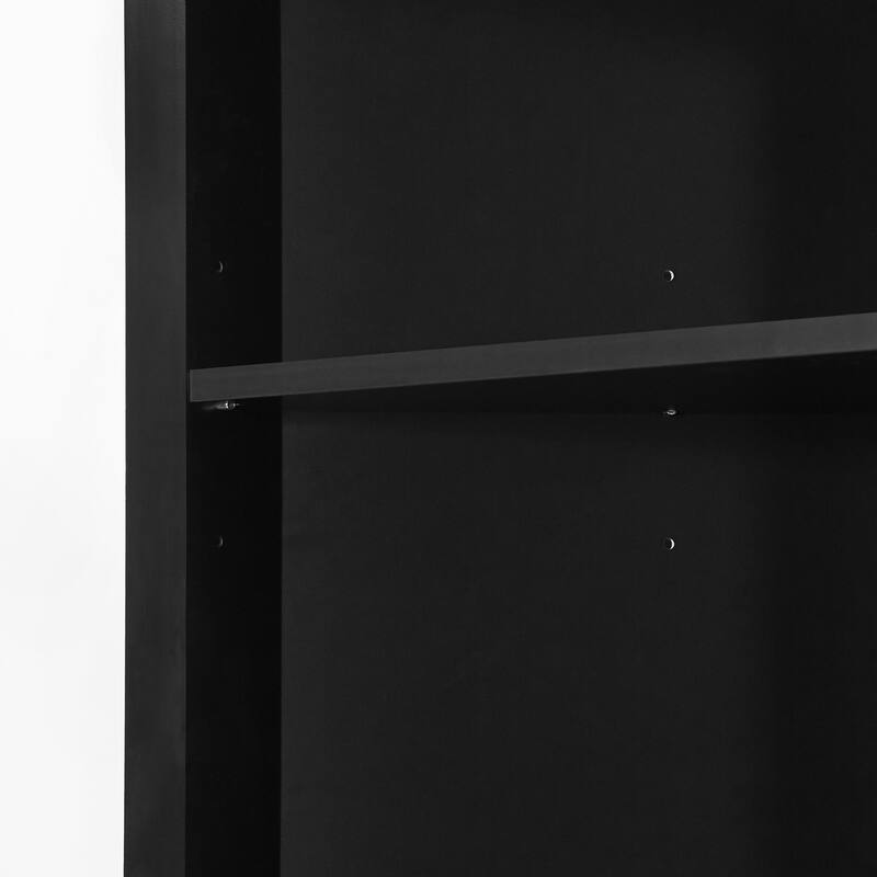 GDFStudio - Triangle Tall Corner Storage Cabinet with 3 Drawers and Adjustable Shelves for Bathroom