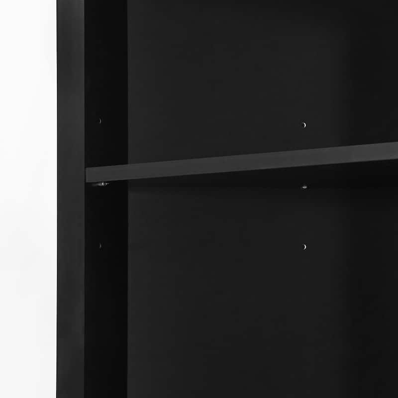 Triangle Tall Cabinet with 3 Drawers and Adjustable Shelves for Bathroom