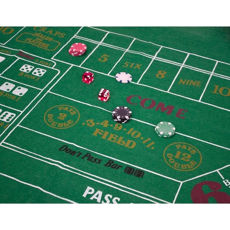 GSE™ 36"x72" Double Sided Casino Roulette & Craps Tabletop Layout Felt, Casino Table Top Cover Mat - Layout Felt