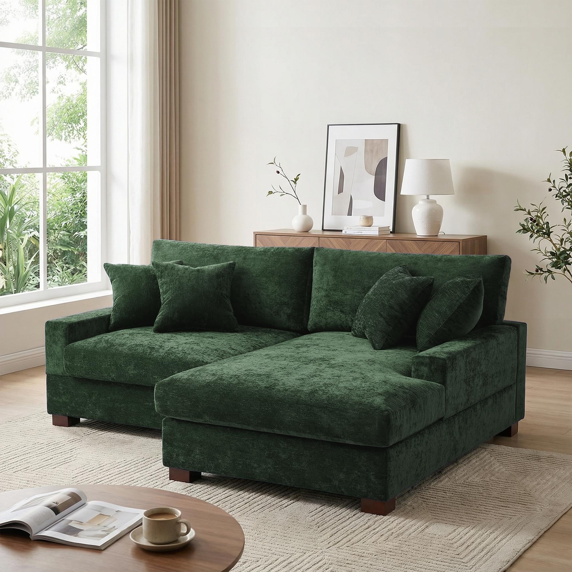 Oversized Modern Chenille Modular Sectional Sofa with Chaise