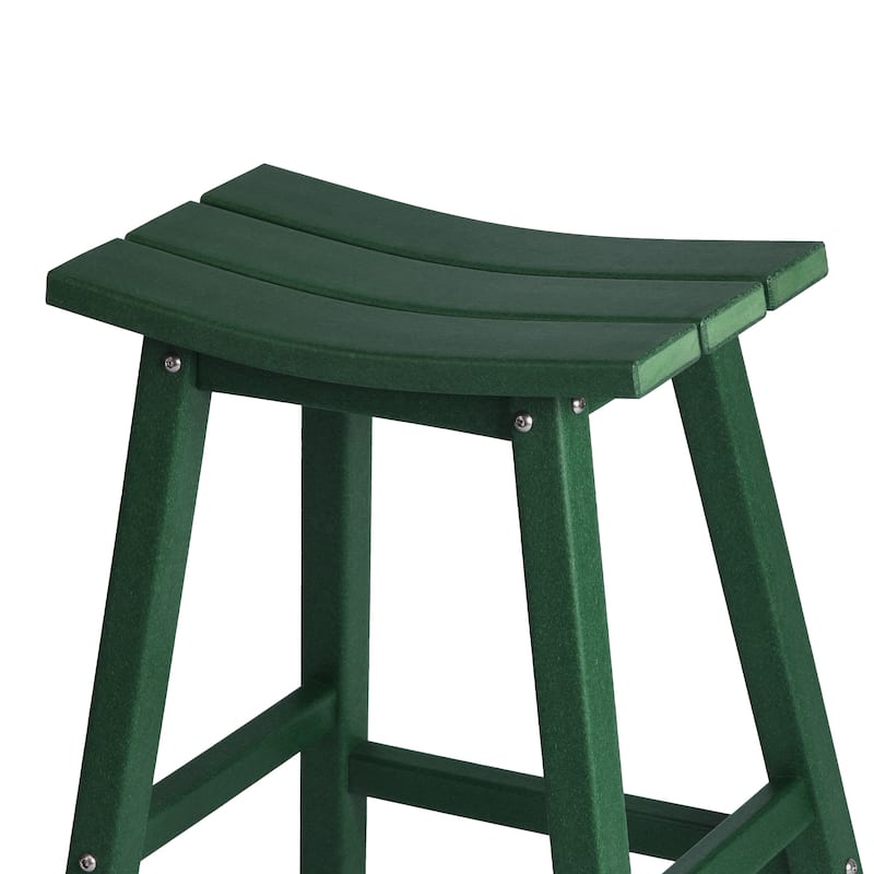 Laguna Hdpe All Weather Outdoor Patio 24" Saddle Seat Counter Stool (Set Of 2)