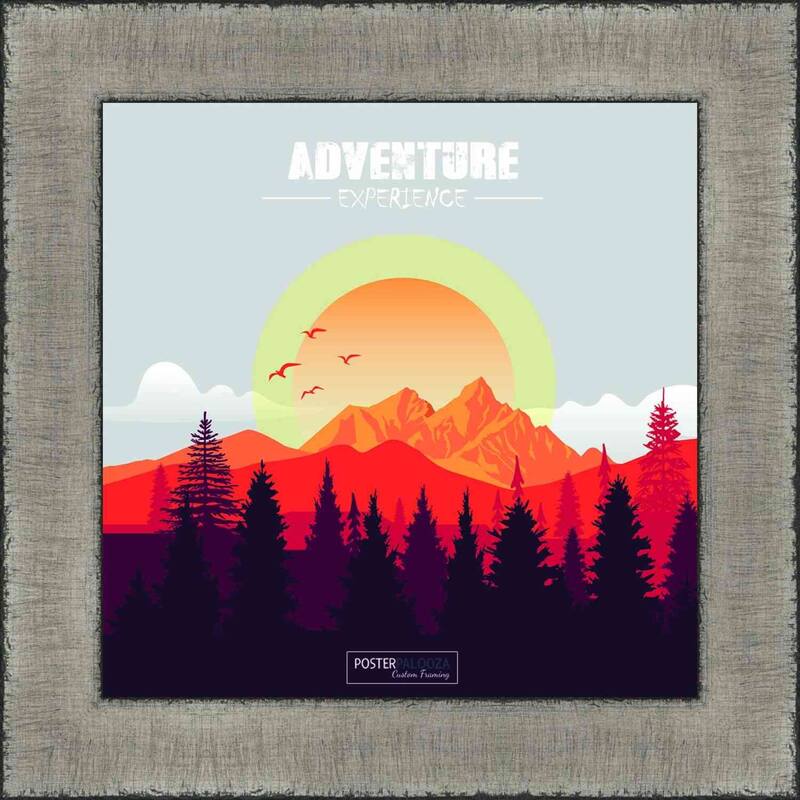 18x18 Traditional Silver Complete Wood Square Picture Frame with UV