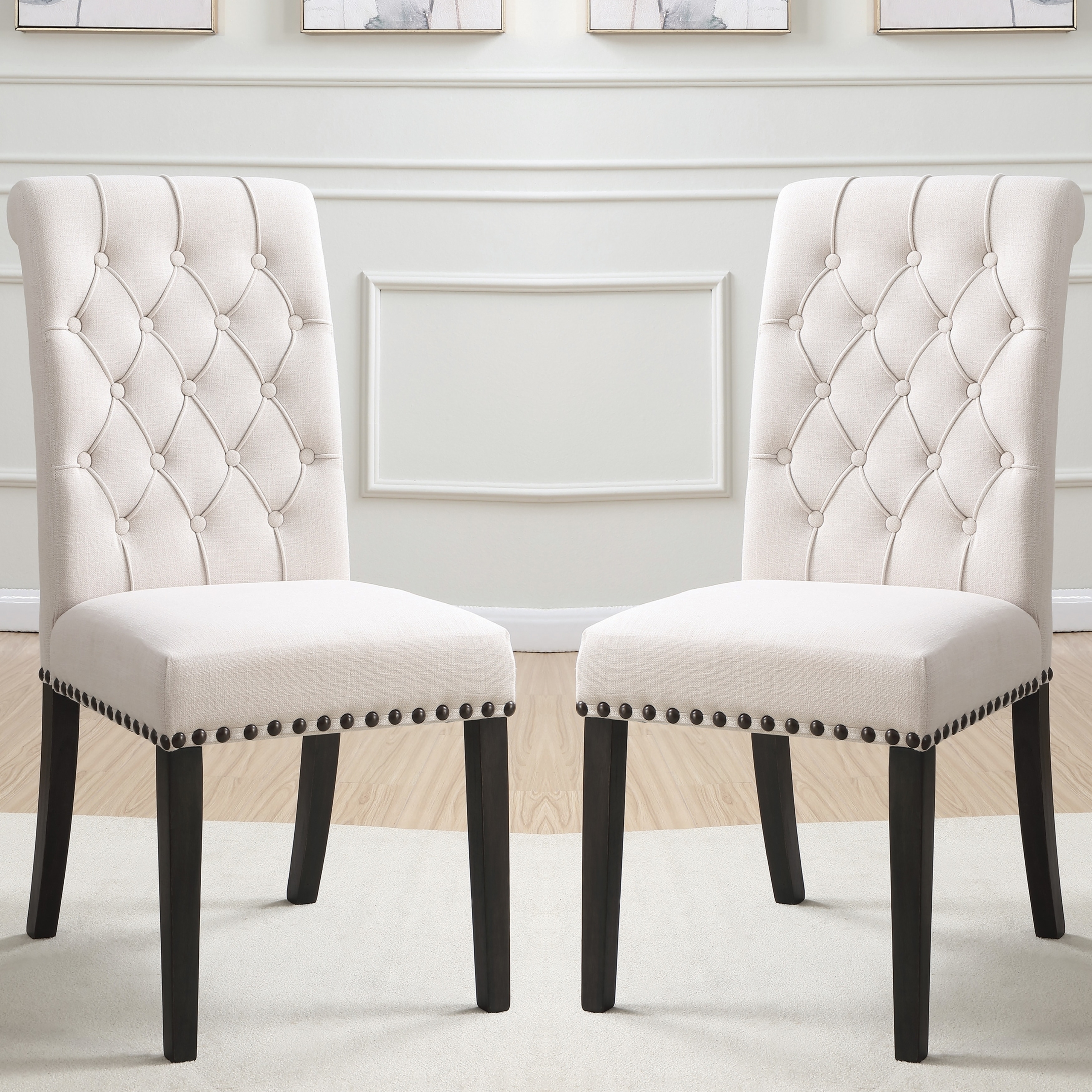 Cream beige hotsell dining chairs