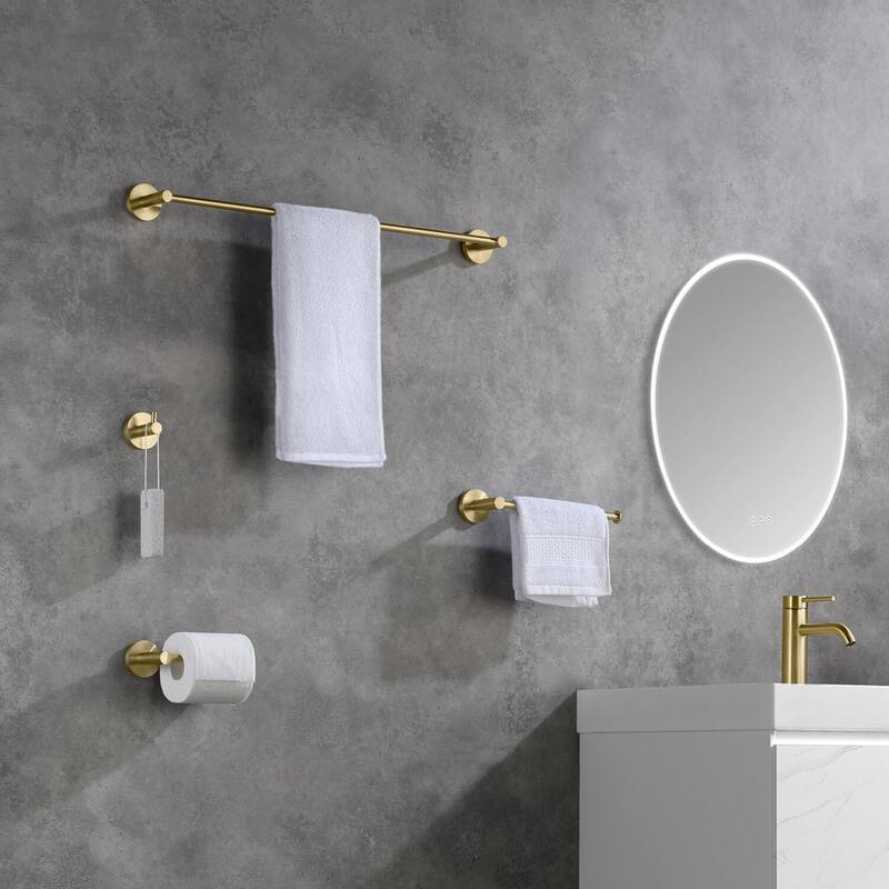 Circular 4-Piece Bathroom Hardware Set