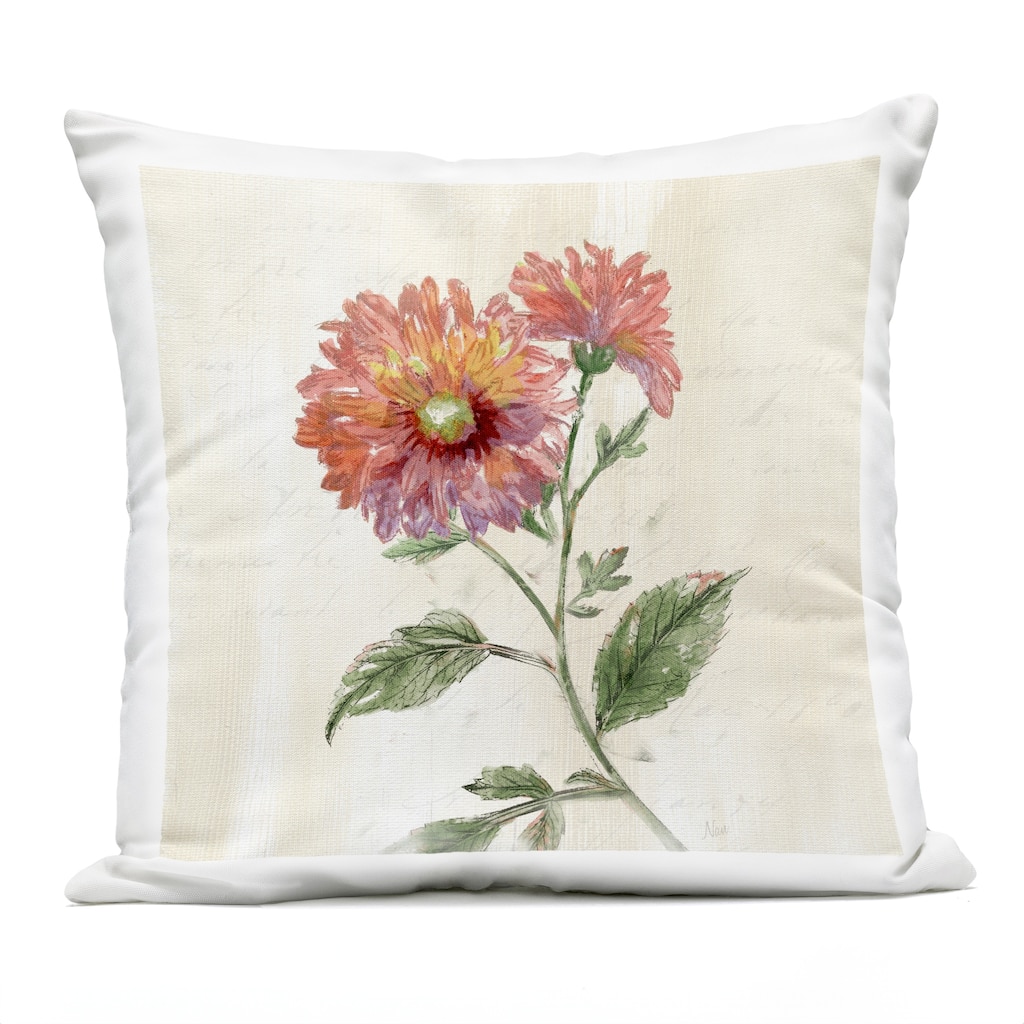 Stupell Vintage Blooming Dahlia Printed Outdoor Throw Pillow Design by Nan