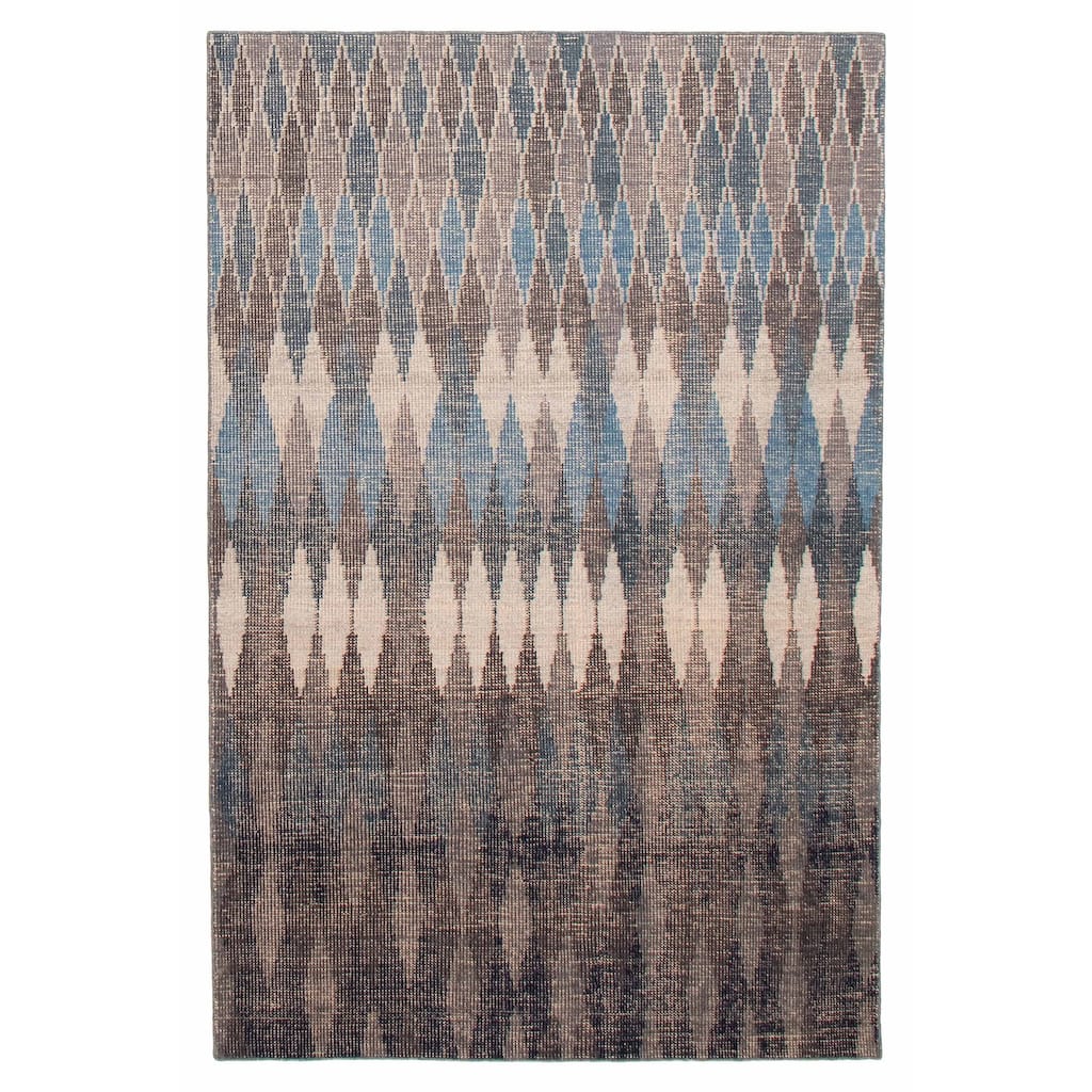 ECARPETGALLERY Hand-knotted Tangier Dark Grey Wool Rug - 5'1 x 7'7