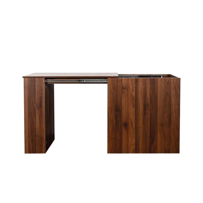 Computer Desk With Drawers - Modern Corner Home Office Storage Desk, Extendable Table, Study Writing Workstation .