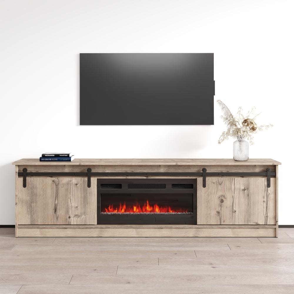Meble Furniture Granero Electric Fireplace TV Stand for up to 85" TVs - 78.7"W x 22.3"H