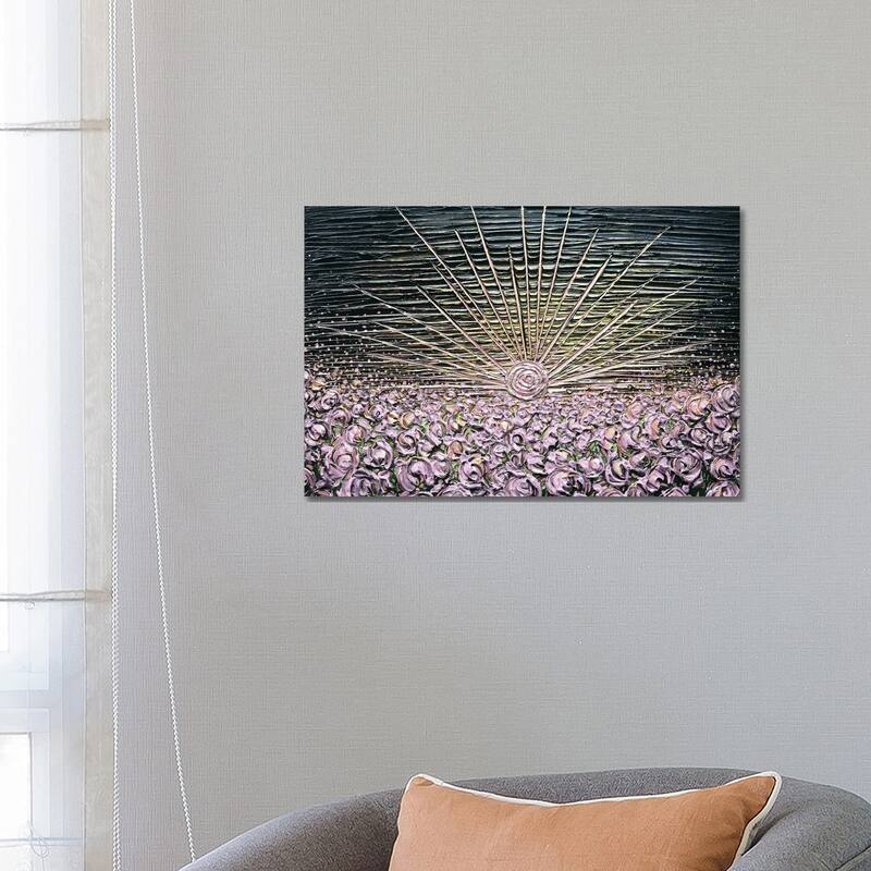 iCanvas "Glowing Hearts - Lavender Gold" by Nada Khatib Canvas Print - 18x26x1.5