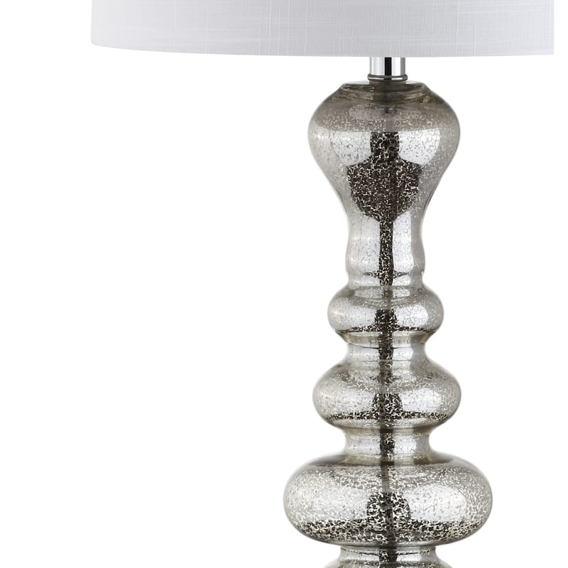 Alba 35" Curved Glass LED Table Lamp, Mercury Glass by JONATHAN Y