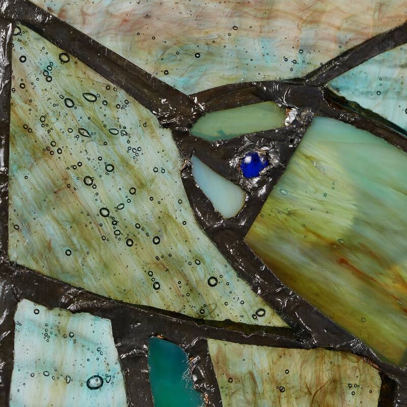 River of Goods Serene Sea Turtle River of Goods Blue, Green and Teal Stained Glass Window Panel - 10" x 0.25" x 10.5"