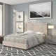 preview thumbnail 38 of 93, Tufted Upholstered Nailhead Trim Platform Bed Beige - Full