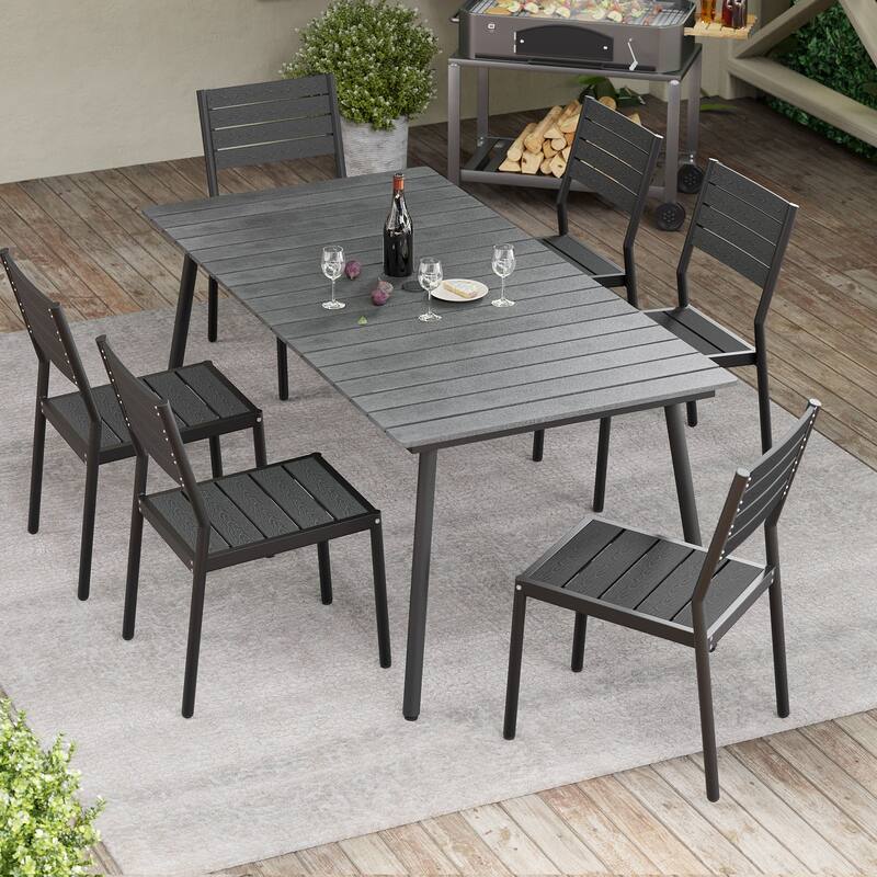 Outdoor Aluminum Dining Chairs Modern Stackable Chairs for Patio