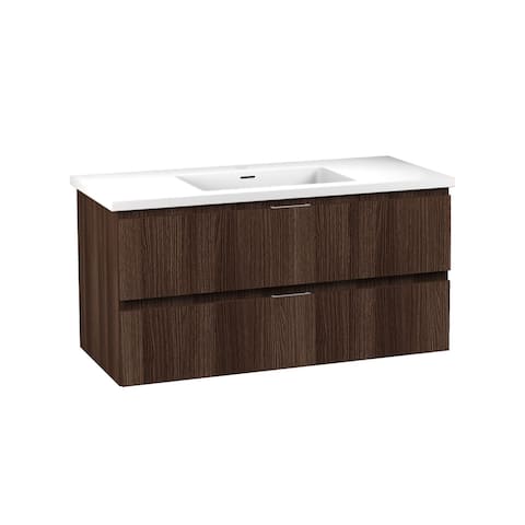 Conques 39 in. Bath Vanity Set with White Top and Basin
