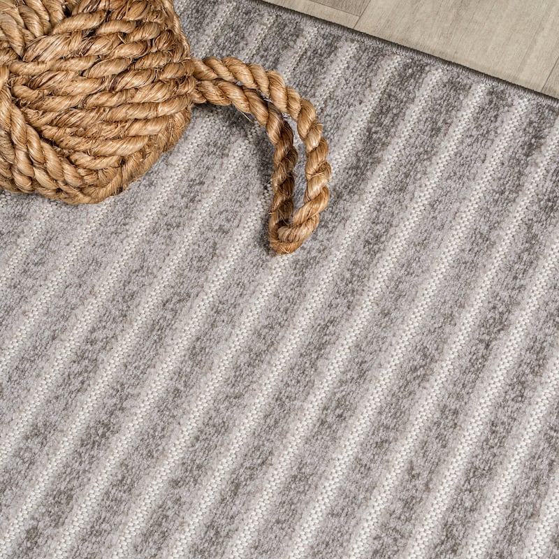 JONATHAN Y Maribo Minimalist Scandi Striped Navy/ivory Area Rug
