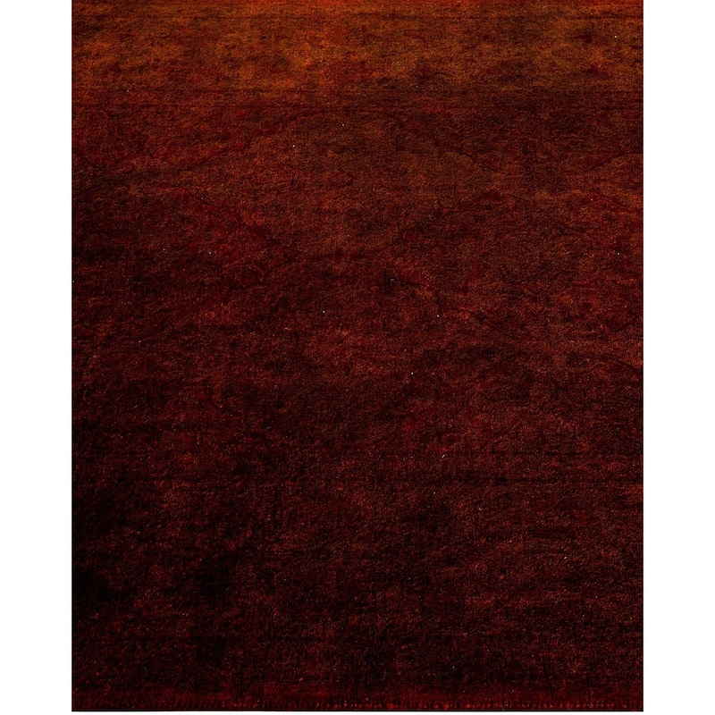 Overton Hand Knotted Wool Vintage Inspired Modern Contemporary Overdyed Brown Area Rug - 3' 2" x 5' 8"