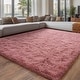 preview thumbnail 49 of 126, Large Shaggy Home Decor Carpets Fluffy Area Rugs for Living Room Bedroom blusher - 6'x9' - Rectangle