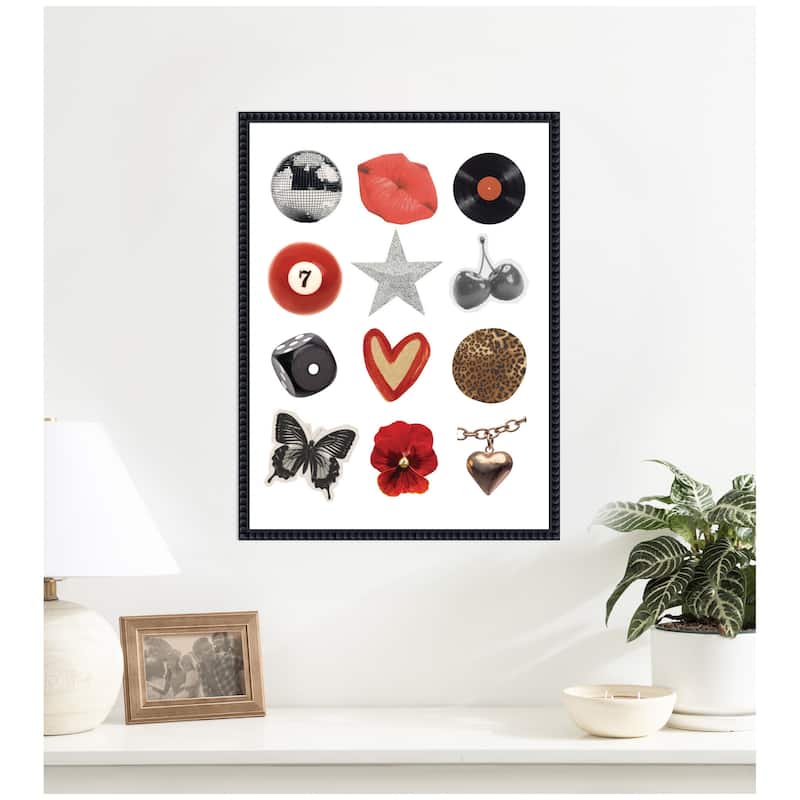 Kate and Laurel Cool Girl Collage by Megan Ryan Framed Canvas Wall Art Print