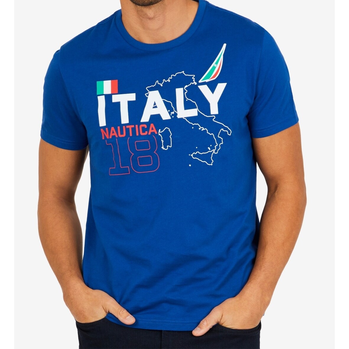 royal blue graphic tee mens