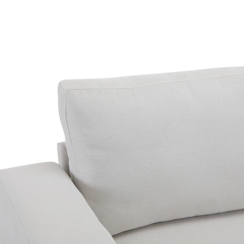 Roomfitters 81" Modern Square Arm Sofa with Soft Fabric Upholstery, Deep Cushions and Sturdy Wooden Legs for Living Room