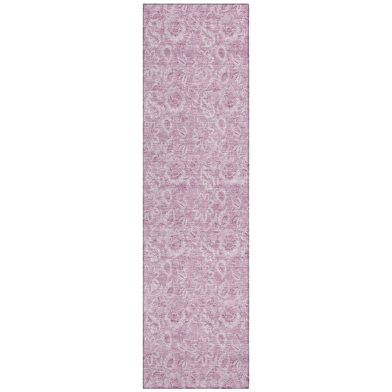Machine Washable Indoor/ Outdoor Chantille Floral Farmhouse Rug