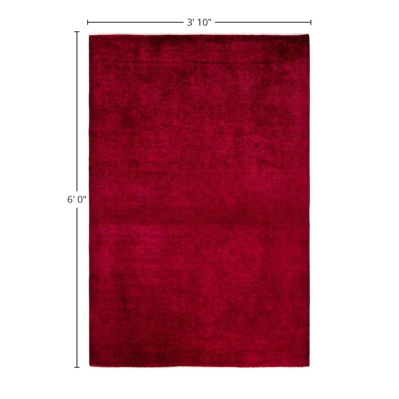 Overdyed One-of-a-Kind Hand-Knotted Area Rug - Purple - 3' 10" x 6' 0"