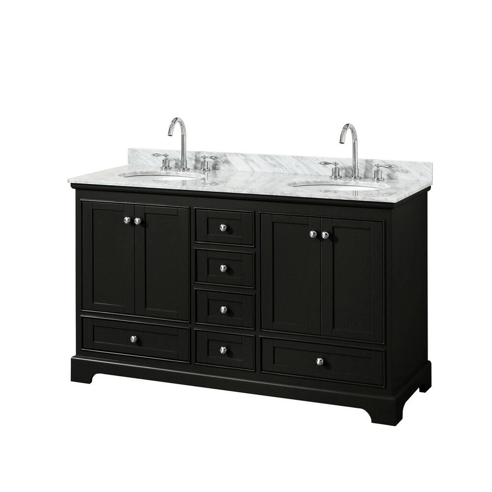 Wyndham Collection Deborah 60" Free Standing Double Vanity Set with