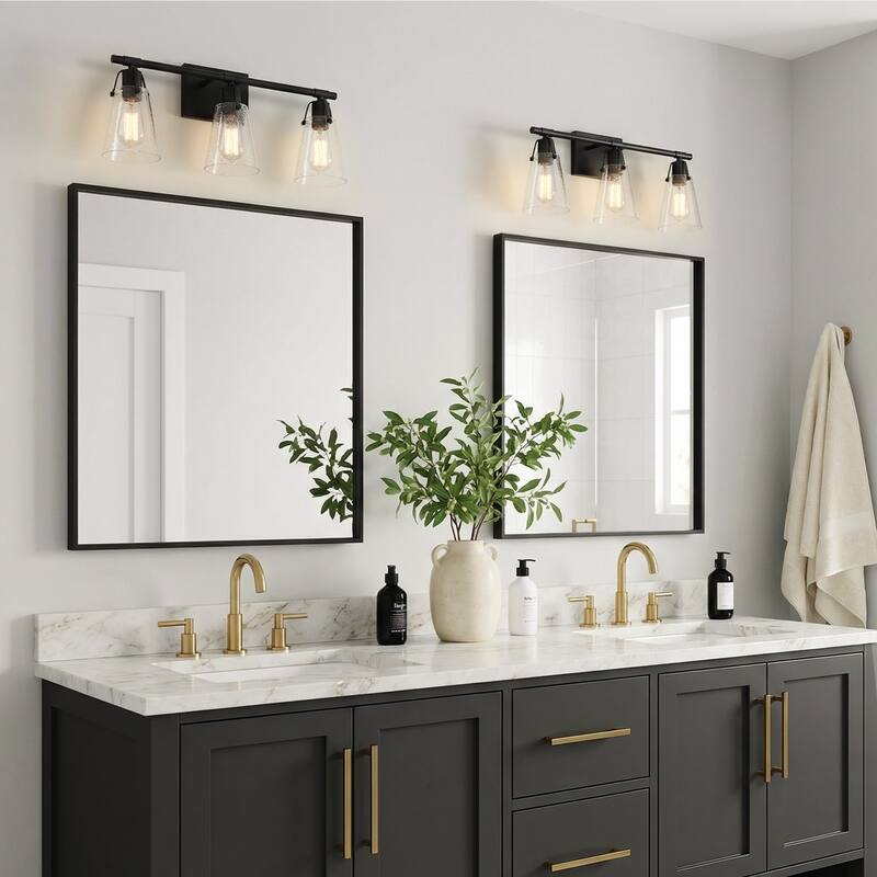 Modern Vanity Light Wall Mount Sconces with Glass Shade