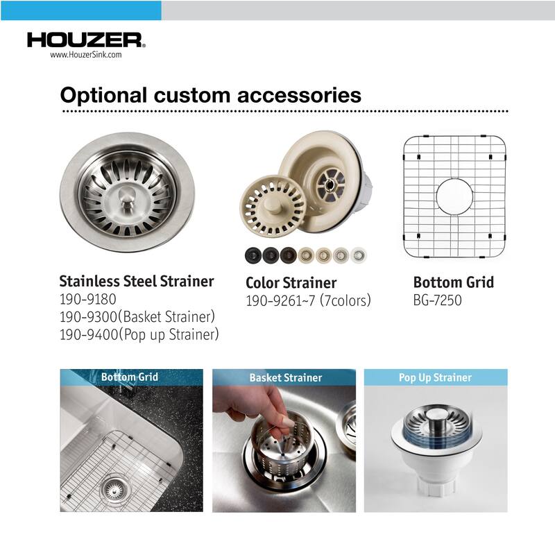 Houzer PTD-4400-C Platus 33" Farmhouse Double Basin Fireclay Kitchen