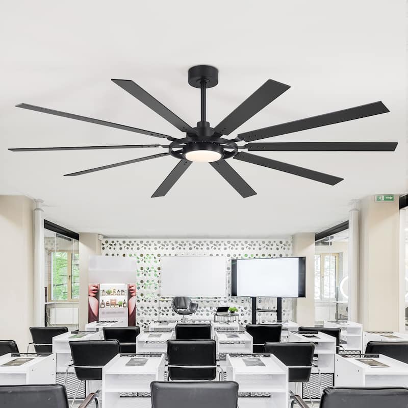 72"/80" Large Windmill Ceiling Fan with Light and Remote(10 Reversible Blades) - 80-INCH