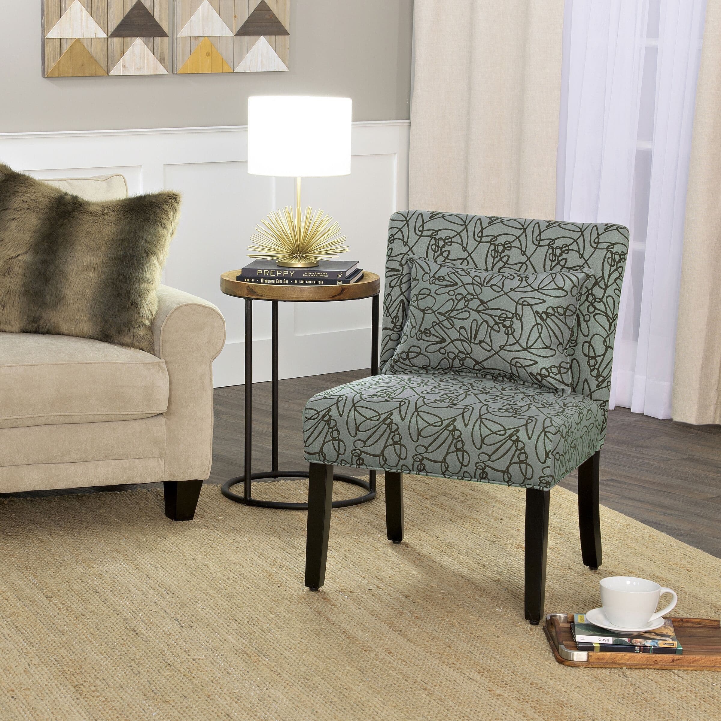 slide 1 of 80, Porch & Den Alsea Accent Chair with Pillow Teal and Brown