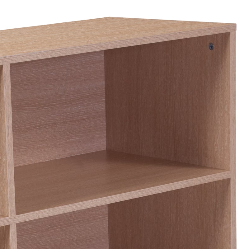 4 Shelf 29.5"H Open Bookcase Storage in Oak Wood Grain Finish - Oak