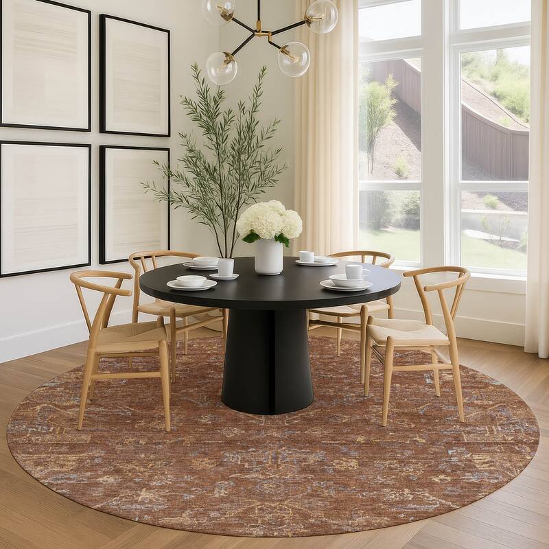 Machine Washable Indoor/ Outdoor Traditional Chelsea Chantille Rug