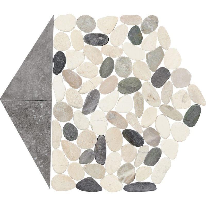 Daltile Pebble Oasis Natural Stone Tri-Hex Pebble Mosaic 11" x 10" (17 PC per Carton) (10.89 SQFT per Carton)