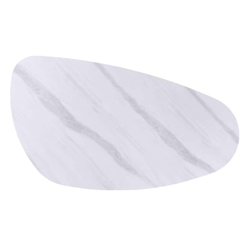 Furniture of America Luvien Modern 7-Piece White Sintered Stone Top Oval Dining Table Set