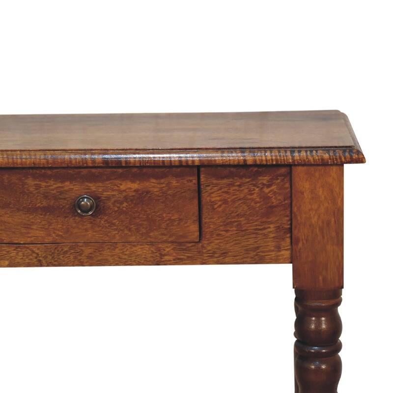 Artisan Furniture Chestnut Turned Leg Writing Desk ,Brown,1 Drawer