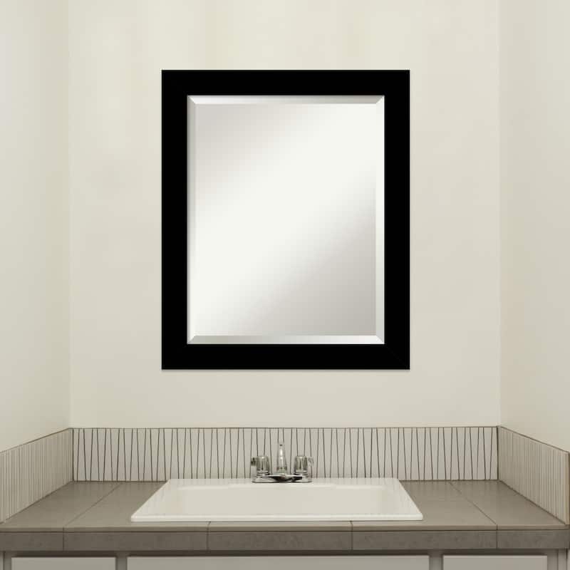 Brushed Beveled Framed Bathroom Vanity Wall Mirror - Brushed Black