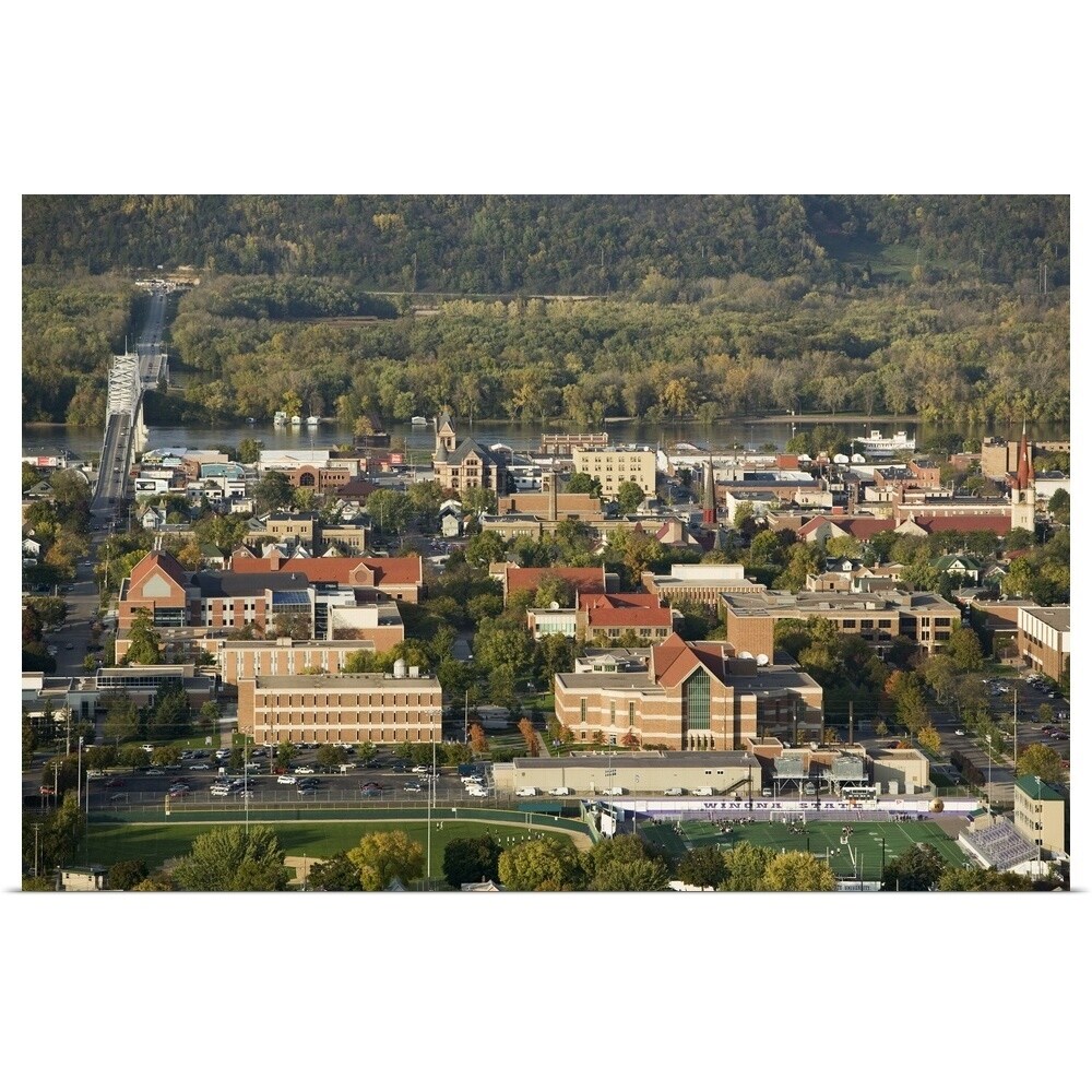Shop High Angle View Of A City Mississippi River Valley Winona Minnesota Poster Print Overstock 16871086