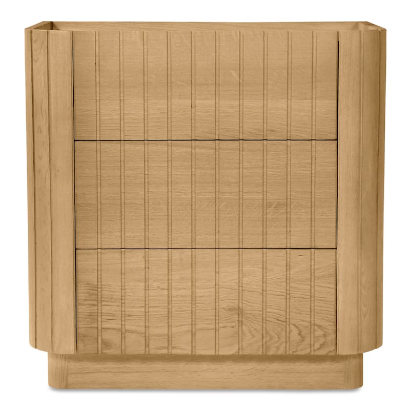 Aurelle Home Poete Solid Acacia Wood 3-Drawer Chest