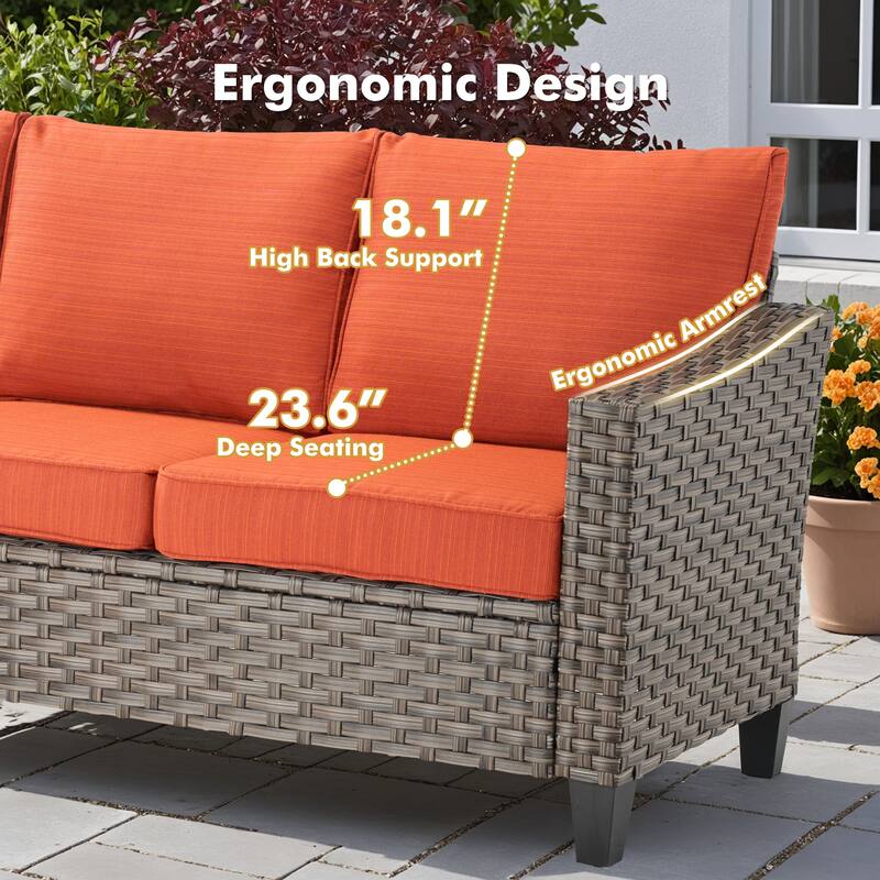 XIZZI Outdoor Patio Furniture Set with Fire Pit Table