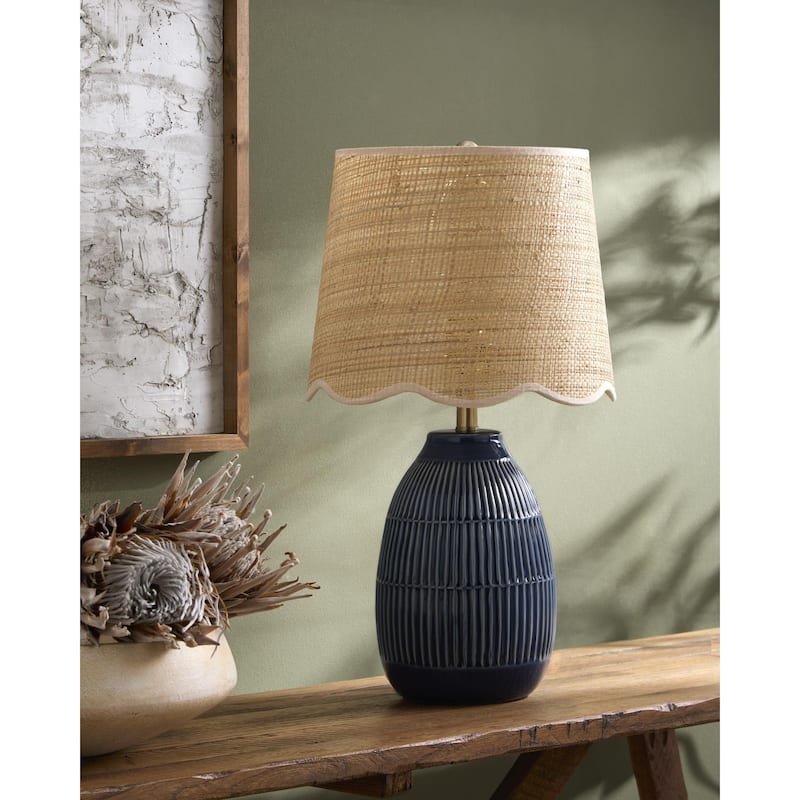 Livabliss Soleny Traditional Accent Table Lamp - Dark Blue