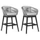 preview thumbnail 22 of 69, Tutti Frutti Solid Eucalyptus Wood and Rope Outdoor Patio Counter or Bar Height Barstool