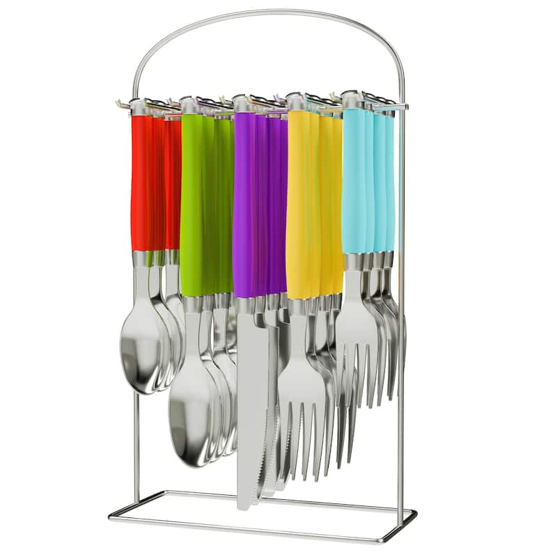 Gibson Home Santoro 20 Piece Set Flatware on Hanging Rack