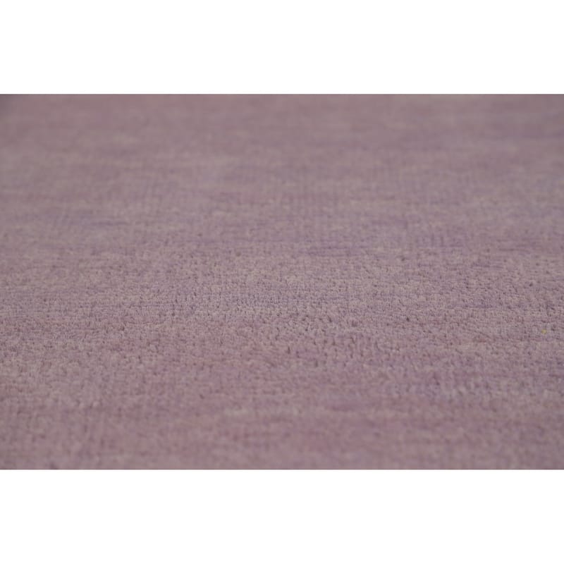 Hand Knotted Oriental 100% Wool Carpet Modern Solid Purples Gabbeh Area Rug - 12' 2'' X 9' 1''