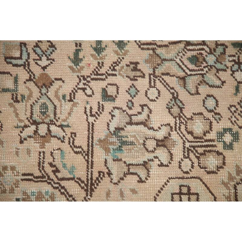 Hand Knotted Oriental 100% Wool Carpet Traditional Medallion Pink Tabriz Area Rug - 9' 4'' X 6' 4''