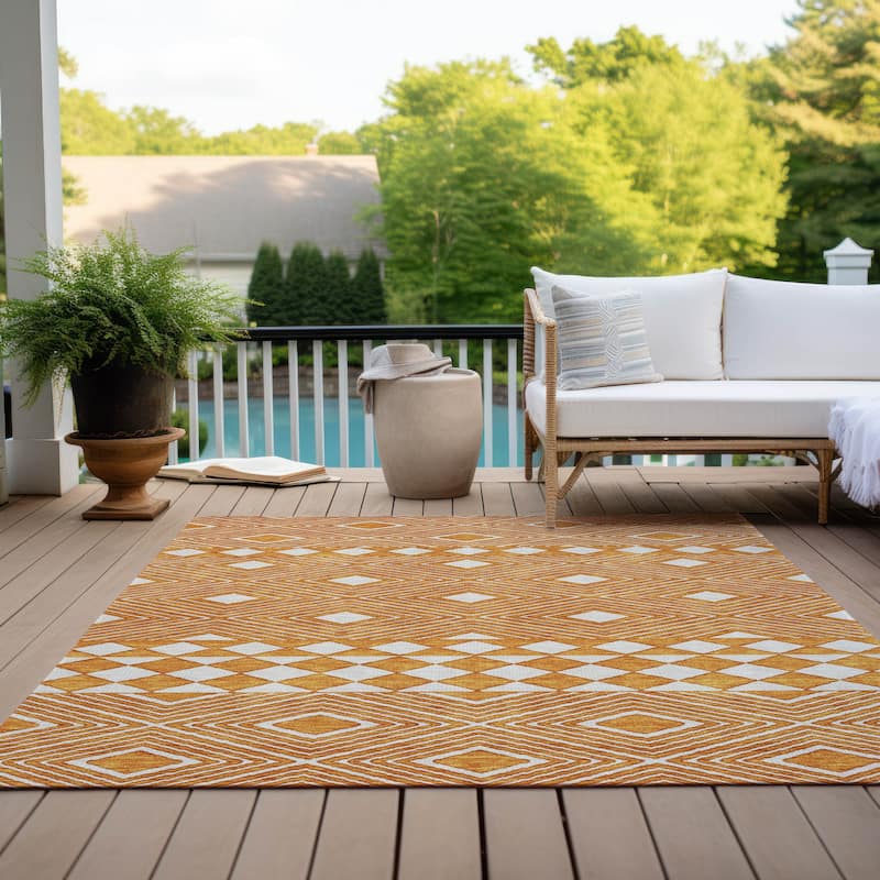 Machine Washable Indoor/ Outdoor Chantille Moroccan Boho Rug
