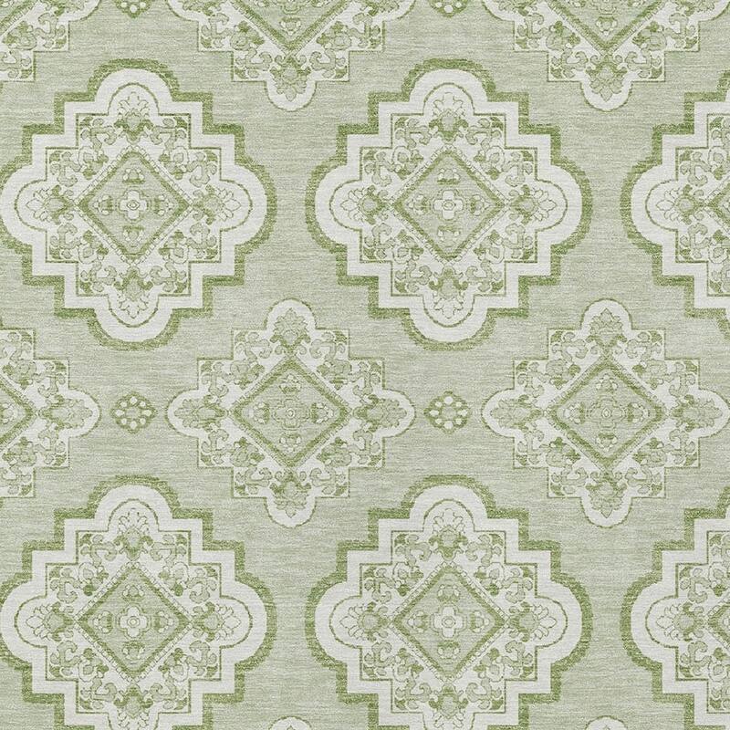 HomeRoots Medallion Transitional Rectangle Outdoor Rug