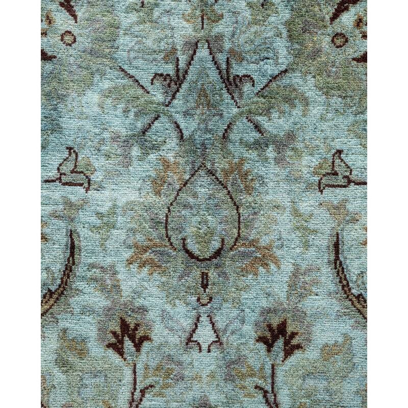 Overton Hand Knotted Wool Vintage Inspired Modern Contemporary Overdyed Gray Area Rug - 3' 1" x 5' 5"