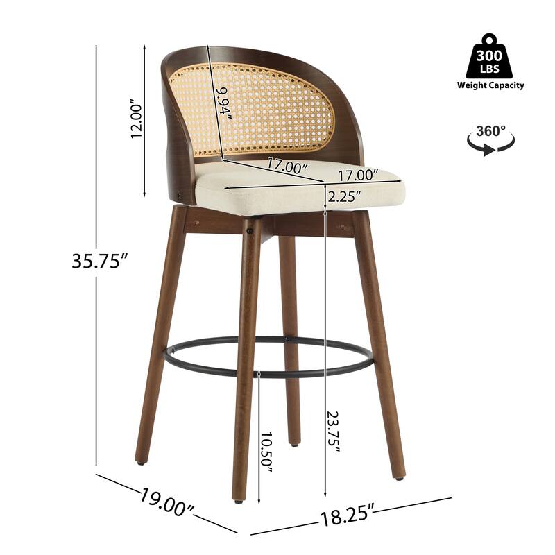 Como Indoor Wood Barstool